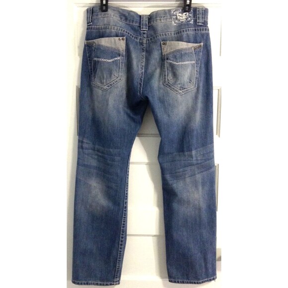 Vtg Pelle Pelle Jeans Men 40x34 Blue Embroidered Faded Hip Hop Skater 90s Y2K - Picture 5 of 12